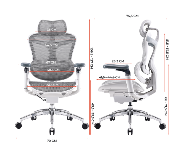 Sihoo DORO C300 PRO Mesh biały - 1542253 - zdjęcie 19